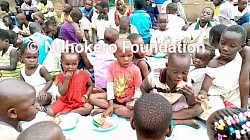 Children having a meal