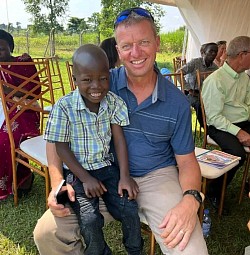 Mark happy with a new friend